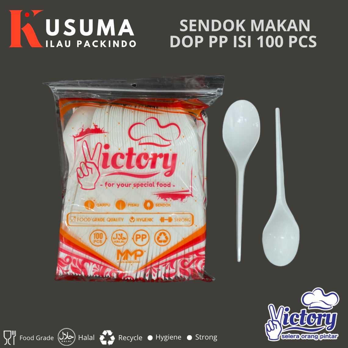 VICTORY SENDOK MAKAN PP DOP 100 PCS